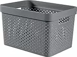 CURVER | Behälter Infinity 17 l, Anthrazit, 35,5 x 26,2 x 21,9 cm, recycelter Kunststoff, 245661, One Size