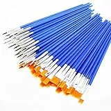 Zosenda Pinsel-Set, 80-teilig, Nylon-Pinsel für Körperfarbe, Acrylfarben, Aquarell, Ölgemälde – 40 Pinsel mit flacher Spitze + 40 Pinsel mit runder Spitze (blau)