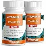 Vitamin B Komplex hochdosiert - 2x180 Tabletten - alle 8 B-Vitamine (B1, B2, B3, B5, B6, B7, B9, B12) + Co-Faktoren Cholin & Myo-Inositol - laborgeprüft mit Zertifikat, vegan - Vorrat für 12 Monate