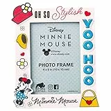 Silver Buffalo Disney Vintage Minnie Mouse Yoo Hoo Oh So Stylish Photo Picture Frame, Pink, 10,2 x 15,2 cm