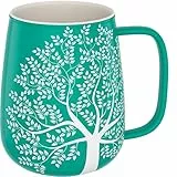 amapodo Jumbotasse - Große Tasse 600ml - XXL Tasse Groß - Grosse Kaffeetasse - Bürotasse - Kaffeepott - Geburtstag Geschenk Frauen - Kaffeebecher Porzellan - Keramik Tasse groß - Türkis