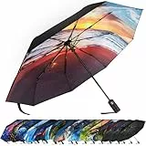 ZUOYOUZ Faltbare Regenschirme, kompakter, tragbarer, automatisch faltbarer Regenschirm mit niedlichen Aufdrucken für Reisen im Regen, UV-geschützt, faltbar, perfekt für das Auto und unterwegs
