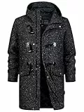 Indicode Herren Liam Dufflecoat | Wintermantel Wollmantel Herrenmantel Mantel für Männer Sky Captain, XXL