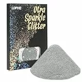 LOPHE Glitzer Gesicht, Powder Craft Festival Glitzer Accessoires, DIY Glitzerpulver Body Glitter für Haare Face Eye Nail, Make Up Körperglitzer für Halloween Karneval Festival Party（Silber）