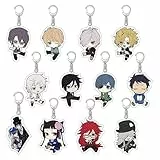 JUSONGKWCP 12 BlackButlers Schlüsselanhänger Anime Figur Cosplay Accessories BlackButlers Acryl Anhänger Keychain