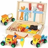 Vanplay Werkzeugkoffer Kinder Kinderspielzeug ab 3 Jahre Holzspielzeug Kinderwerkzeug Lernspiele Spielzeug ab 3 4 5 Jahre Junge Mädchen Geschenk (53 STK)