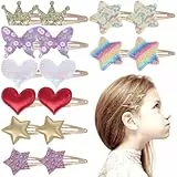 Beaupretty Haarspangen Für Mädchen 8 Paare Haarschmuck Kleinkind Kleine Haarklammern Mit Sternen Und Herzen Sicher Haarschonend Für Alltag Und Fest