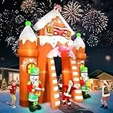 Kalolary 12FT Aufblasbare Weihnachtsdekoration mit LED Beleuchtung – Große Weihnachtsfigur für Innen & Außen, Weihnachtsschmuck für Garten & Haus (Soldaten Gingerbread Archway)