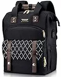 Kuosdaz Rucksack Damen, Schulrucksack Mädchen Teenager mit USB Ladeanschluss & Laptopfach, 15,6 Zoll Laptop , lässiger Tagesrucksack , Anti-Diebstahl für Arbeits Reise, Schwarz