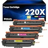220X 220A Toner Mit Chip für HP 220X Toner Set kompatibel für Color Laserjet Pro MFP 4302dw 4302fdw 4202dw 4202dn 4302fdn (4Pack: W2200X W2201X W2202X W2203X, Schwarz Cyan Gelb Magenta)