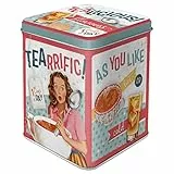 Nostalgic-Art Retro Teedose, 100 g, Tealicious & Tearrific – Geschenk-Idee für Nostalgie-Fans, Aufbewahrung für losen Tee und Teebeutel, Vintage Design