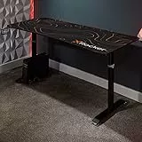 X Rocker Cougar XL Ultra Wide Aluminium Carbon Gaming Tisch - Höhenverstellbarer Schreibtisch mit Kabelmanagement - Computertisch 160,5 x 80 x 65-80 cm