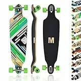 MAXOfit Longboard Charisma Green No. 64 - Drop Down Board mit robustem Deck und mittelweichen Rollen - Drop Through Achsen - Double Drop Form für höhere Stabilität