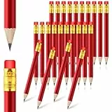 DIVINA VITAE 24 Stück Rot Bleistifte mit Radiergummi, 10 CM, Mini HB Golf Bleistift, Lose Holz Pencils, für Schüler, Designer und Architekten zur Verwendung In Schule, Büro, Kirche Oder Zuhause
