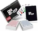LM$ Pokerkarten Plastik Profi 4 Eckzeichen 4 Farben mit Cut Card - [2 x] hochwertige Pokerkarten 54 Blatt - wasserfeste und stabile Spielkarten im Doppelpack – Plastikkarten mit Jumbo Index