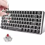 FELiCON AK33 Hotswapple Gaming-Tastatur, TKL 80% Mechanische Rote Schalter Keyboard mit weiße LED-Backlit, ABS-Tastenkappe, USB-Typ-C Verkabelt, 82 Tasten Anti-Ghosting, für PC, Laptop, Mac-Schwarz