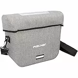 FISCHER Lenkertasche Plus Cita, Fahrradtasche, wasserdicht, grau, Volumen 7 Liter