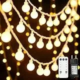 Kimuwote Lichterkette Außen Innen, 15M 100LED Kugel Lichterkette, Outdoor Strom Lichterketten mit 8 Modi IP44 Wasserdicht, ideal für Weihnachten, Hochzeit,Party,Garten,Terassen,Balkon Deko,Warmweiß