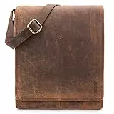 LEABAGS London Umhängetasche Herren Leder – Herrentasche zum Umhängen Echtes Leder 32x26x8 cm Kleine Schultertasche Vintage