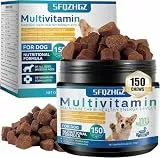 26-in-1 Multivitamin für Hunde 150 Kautabletten 375g mit Vitamin B1,B3,B5,B6 Glucosamin & Probiotika, CoQ10 | Gelenke, Hüfte, Darm, Immunsystem Unterstützung |, Entengeschmack | für alle Rassen