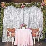 ShinyBeauty Silberner Hintergrund für 2024, Urlaub, Partys, glänzende Pailletten, Fotografie-Hintergrund, Höhe 210 x 215 cm, für Abschlussfeier, Fotoautomaten, Geburtstag, 2,1 x 2,1 m, Silber