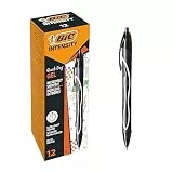BIC Gel-ocity Quick Dry Tintenroller, Gelstifte in Schwarz, Strichstärke Medium, Nachfüllbar, 12er Pack