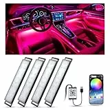 YiLaie Auto Innenbeleuchtung LED mit APP Steuerung und 16 Millionen Farben, Musikmodus, Farbspeicher, Auto zubehör Innenraum deko, Geschenke für Männer und Frauen, DC 5V