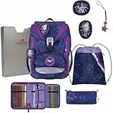 DerDieDas Schulranzen ErgoFlex Light LED Set 6-teilig Dancing Star violett
