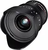 Samyang 20/1,9 Objektiv Video DSLR Sony E manueller Fokus Videoobjektiv 0,8 Zahnkranz Gear, Weitwinkelobjektiv schwarz