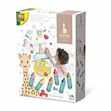 SES Creative | Sophie die Giraffe Baby Badestifte | 6 abwaschbare Badekreiden + 5 Schaumstofffiguren | Kreatives Badespiel | Fleckenfreies Zeichnen in der Badewanne | Ab 2 Jahren