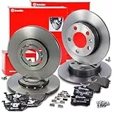 BREMBO Bremsenset inkl. Bremsscheiben Vorne Ø256mm + Hinten Ø230mm und Bremsbeläge Vorne + Hinten Kompatibel mit AUDI A1, SEAT CORDOBA, IBIZA, LEON, TOLEDO, SKODA FABIA, OCTAVIA, VW BORA, GOLF, POLO