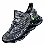 ZDFQLGV Modische lässige Fitness Laufschuhe Sneakers für Herren Leichte atmungsaktive Wander Arbeiten Sportschuhe Weiche Bequeme rutschfeste verschleißfeste Tennisschuhe Schwarz EU 43