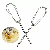 2 Stück Rührbesen Schneebesen aus Edelstahl Ersatz Schneebesen kompatibe Rechts Links Drahtgabel mit vier Drahtstäben Universelles Schneebesen Zubehör zum Rühreinheit Küchenmaschine