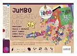 GLOREX 6 2245 030 - Jumbo Moosgummi Creativ Mix, besteht aus 1000 Teilen, mit Moosgummiplatten, Buchstaben und Zahlen, Stanzteilen, Bastelleim, uvm. zum kreativen Basteln