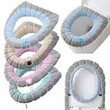 Comioke Toilettensitzbezug, Toilettensitzbezug Warm, 4Pcs WC-Sitzwärmer, WC Sitzbezüge für Universal Toilettensitz, Waschbar, Weich, Bequem und Dehnbar