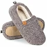 EverFoams Damen Winter Warme Hausschuhe Kunstwolle Memory Foam Geschlossen Pantoffeln, grau, 38/39 EU