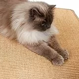 Natürliche Katzenkratzmatte Beige 80 x 100 cm - Sisal Kratzmatte für Katzen - Robuster Kratzteppich für Boden - Langlebige Kratzfläche für Möbelschutz