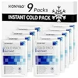 HONYAO Sofort-Kälte-Kompresse 9 Stück, Einmal-Kühlpacks für Sport Zuhause Reisen Wandern Auto, Einfach Verwendbare Kühlpads, Kälte Sofort Kompresse