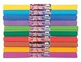 Idena 10122907 - Krepppapier Farben sortiert, 10 Rollen, je ca. 50 x 250 cm, für kreativen Bastelspaß und individuelle Dekoration