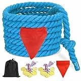 CWLAKON Tauziehen Seil Outdoor Spiele für Kinder Erwachsene, Kindergeburtstag Spiele Partyspiele, Geburtstagsspiele, 12M, Blau