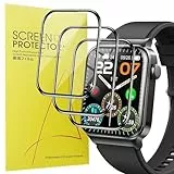 Blueshaweu Schutzfolie Kompatibel für T50S Smartwatch 1,85', HD klar Flexible TPU Displayschutzfolie [3 Stück] für VKROBAG T50s / Donerton T50s / uaue T50S 1,85' Smartwatch (schwarz)