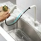 DiLiBee Küchenarmatur mit ausziehbarer Brause Edelstahl-Spültischbatterie 360° drehbar, 2 Strahlarten für die Küche