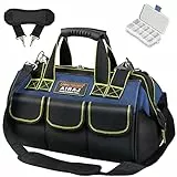 AIRAJ Werkzeugtasche,Pro Kleine Werkzeugtaschen (36×21×26cm),aus 1680D Polyester,mit 14 Multi-Taschen,Komfortablem Griff und Verstellbarem Schultergurt,Perfekt für Elektriker und Holzarbeiter