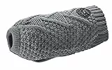 HUNTER Hundepullover MALMÖ, Farbe: grau, klassisches Zopfstrick-Muster, wärmend & bequem, elastisch für optimalen Sitz, reflektierend für mehr Sichtbarkeit, waschbar bei 30°C, Größe: 35