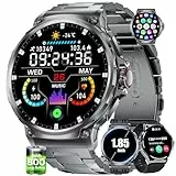 LIGE Smartwatch Herren mit Telefonfunktion,1.85' HD Großes Display,70+Tage Akkulaufzeit,Sportuhr Herren mit 120+ Sportmodi,Herzfrequenz/Schlafmonitor Fitnessuhr für iOS Android,3 Bänders