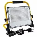 OUSIDE 150W LED Baustrahler mit Stativ und 4m Kabel,IP66 Wasserdichter Arbeitsscheinwerfer mit Schuko-Stecker für Werkstatt,Wartung oder Baustelle, 6500K Kaltes Weißes Licht,15000 Lumen