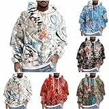Jamicy Hoodie Herren Sweatjacke Langarm Druck Sweatshirt mit Kapuze Pullover Longsleeve Kapuzenjacke Sport Kapuzenpullover Tunnelzug Kaputzensweatjacke Kapuzenshirt Angebote 01 Mehrfarbig XXL