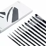 ARTIFY Aquarell Pinsel Set-12 Pcs weiche synthetische Nylonbürsten für Aquarell, Acryl, Gouache Ölgemälde, beinhaltet Spitze Runde, flach, Katzenzunge, Zwischenserie
