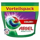 Ariel Waschmittel Pods All-in-1, Flüssigwaschmittel Kapseln 50 Waschladungen, Color+, Kraftvolle Fleckentfernung ab der 1. Wäsche