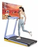 Lacuffy Laufband für Zuhause Klappbar, Walking Pad mit Steigung 6%, Laufband eine Extra große Lauffläche 112 * 42cm und eine Tragfähigkeit von 158 KG, Speziell für Großgewachsene Personen Konzipiert